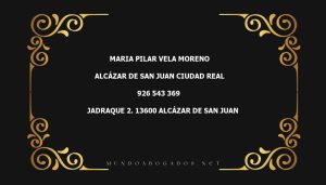 abogado Maria Pilar Vela Moreno en la localidad de Alcázar de San Juan