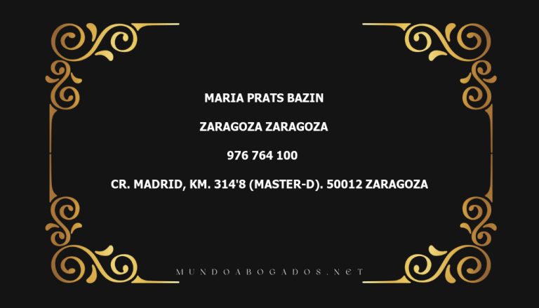 abogado Maria Prats Bazin en la localidad de Zaragoza