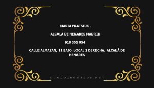 abogado Maria Pratsiuk . en la localidad de Alcalá de Henares