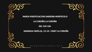 abogado Maria Purificacion Darriba Montecelo en la localidad de La Coruña