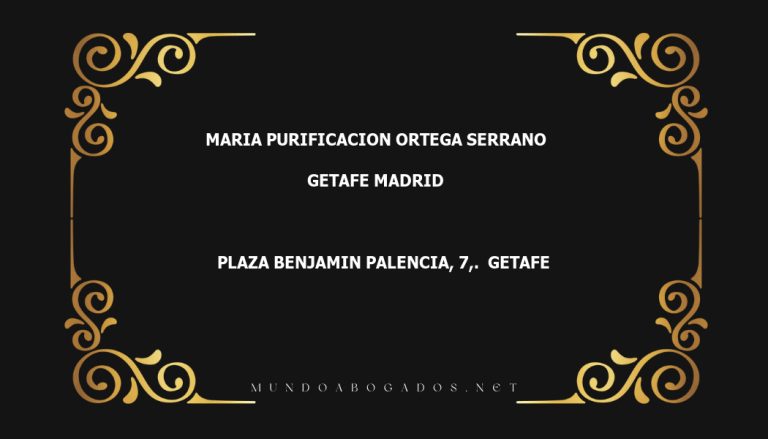 abogado Maria Purificacion Ortega Serrano en la localidad de Getafe