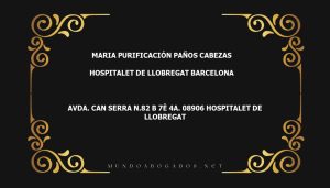 abogado Maria Purificación Paños Cabezas en la localidad de Hospitalet de Llobregat