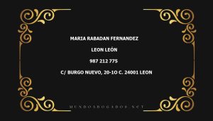 abogado Maria Rabadan Fernandez en la localidad de Leon