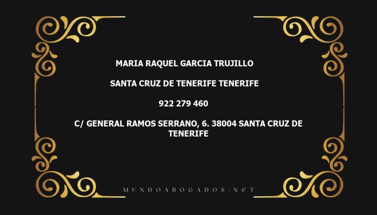 abogado Maria Raquel Garcia Trujillo en la localidad de Santa Cruz de Tenerife