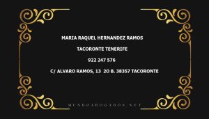 abogado Maria Raquel Hernandez Ramos en la localidad de Tacoronte