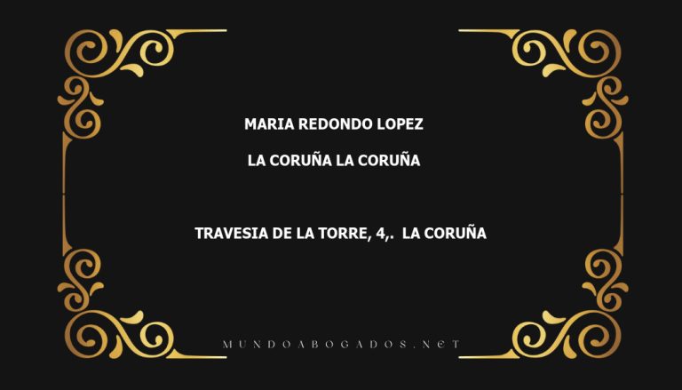 abogado Maria Redondo Lopez en la localidad de La Coruña