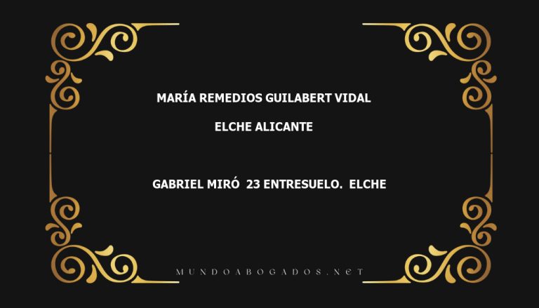 abogado María Remedios Guilabert Vidal en la localidad de Elche