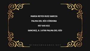 abogado Maria Reyes Ruiz Garcia en la localidad de Palma del Río