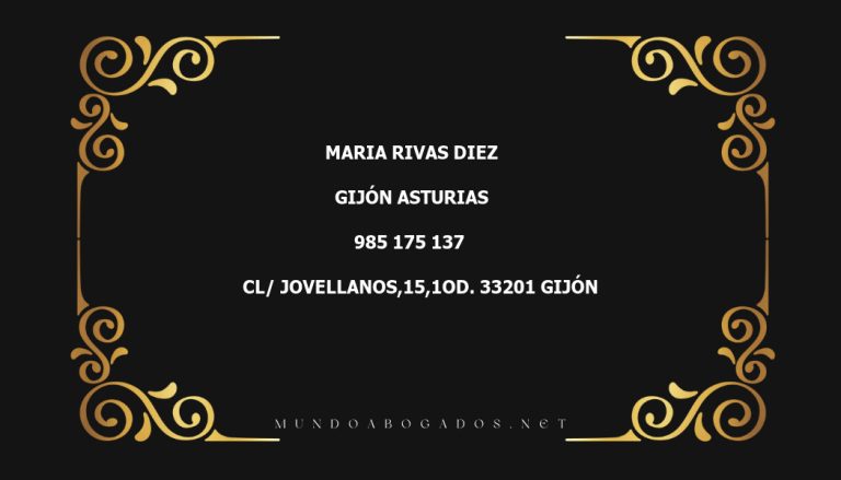 abogado Maria Rivas Diez en la localidad de Gijón