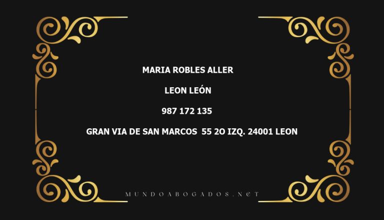 abogado Maria Robles Aller en la localidad de Leon