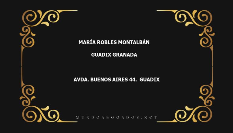 abogado María Robles Montalbán en la localidad de Guadix