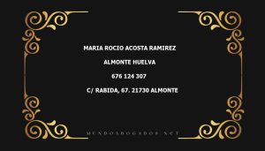 abogado Maria Rocio Acosta Ramirez en la localidad de Almonte