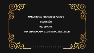 abogado Maria Rocio Fernandez Posado en la localidad de Leon