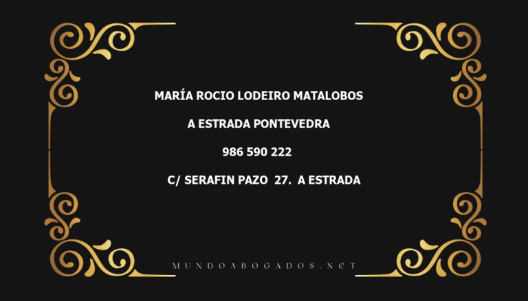 abogado María Rocio Lodeiro Matalobos en la localidad de A Estrada