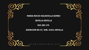 abogado Maria Rocio Soldevilla Gomez en la localidad de Sevilla