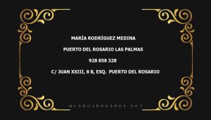 abogado María Rodríguez Medina en la localidad de Puerto del Rosario