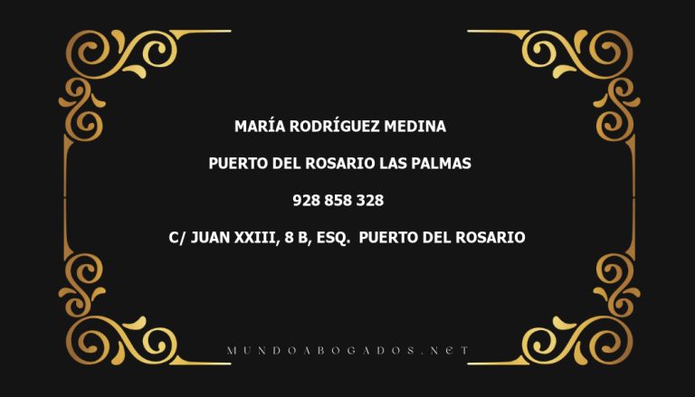 abogado María Rodríguez Medina en la localidad de Puerto del Rosario