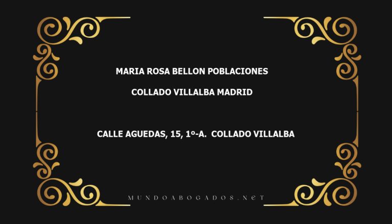 abogado Maria Rosa Bellon Poblaciones en la localidad de Collado Villalba