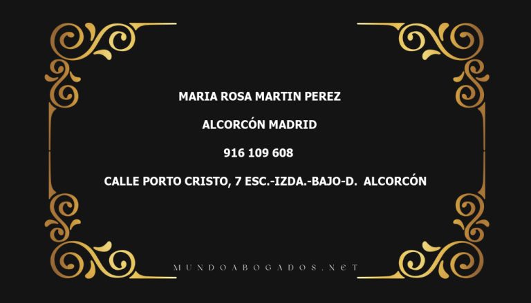 abogado Maria Rosa Martin Perez en la localidad de Alcorcón