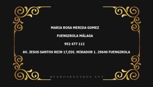 abogado Maria Rosa Merida Gomez en la localidad de Fuengirola