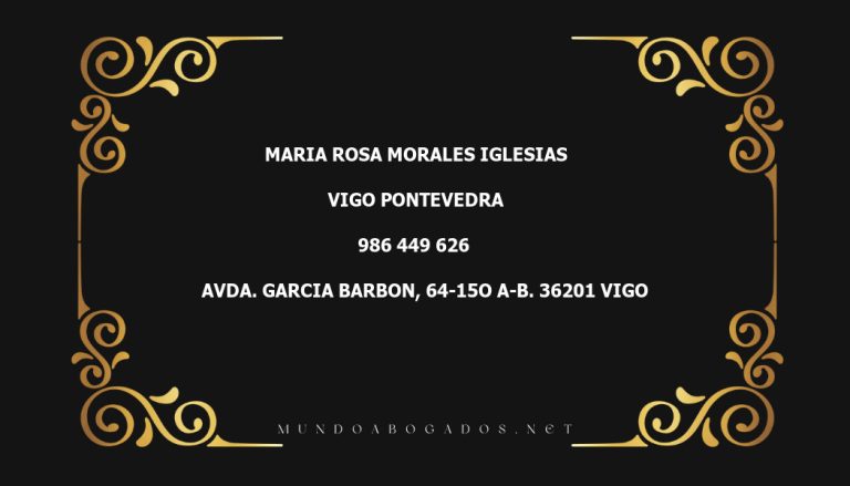 abogado Maria Rosa Morales Iglesias en la localidad de Vigo