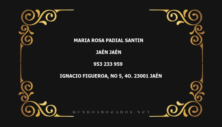 abogado Maria Rosa Padial Santin en la localidad de Jaén