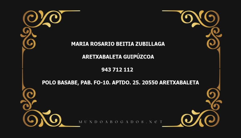 abogado Maria Rosario Beitia Zubillaga en la localidad de Aretxabaleta