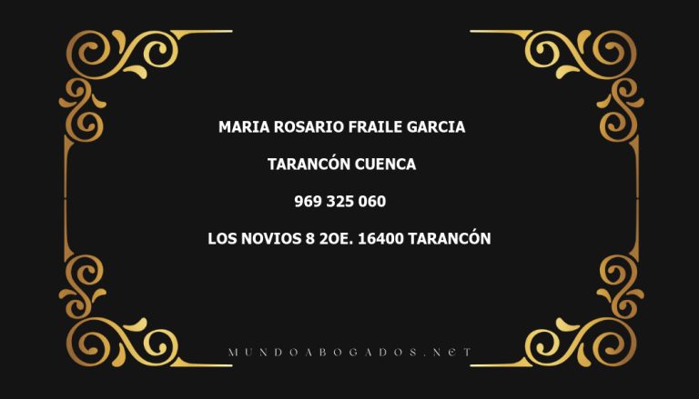 abogado Maria Rosario Fraile Garcia en la localidad de Tarancón