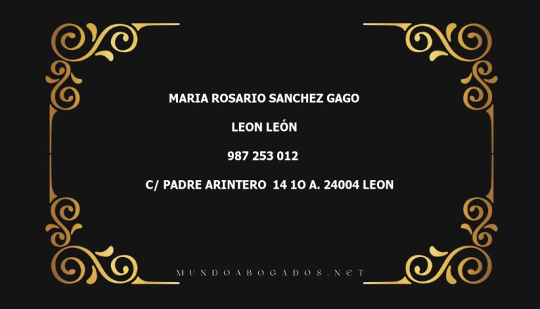 abogado Maria Rosario Sanchez Gago en la localidad de Leon