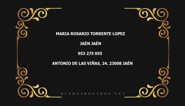 abogado Maria Rosario Torrente Lopez en la localidad de Jaén