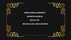 abogado Maria Rosella Burguete en la localidad de Valencia