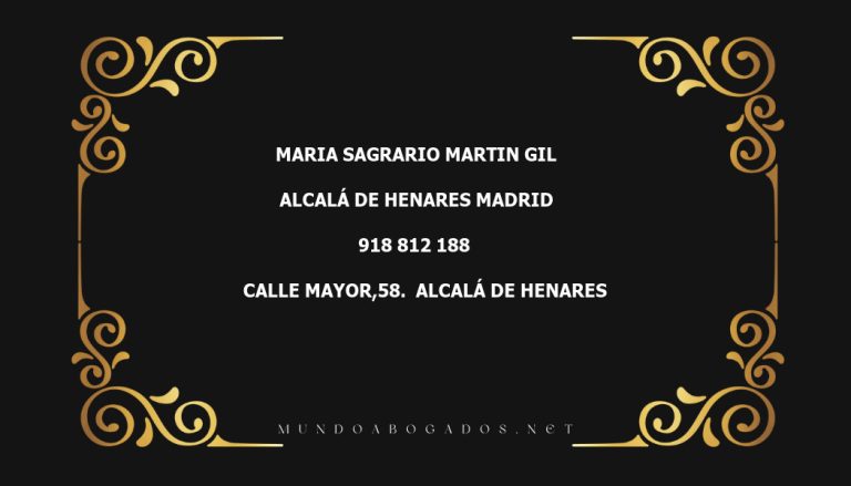 abogado Maria Sagrario Martin Gil en la localidad de Alcalá de Henares