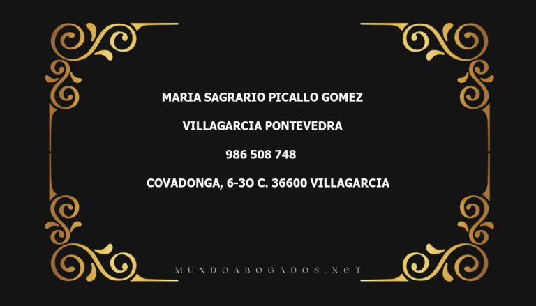 abogado Maria Sagrario Picallo Gomez en la localidad de Villagarcia