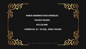 abogado Maria Sagrario Ruiz Gonzalez en la localidad de Toledo