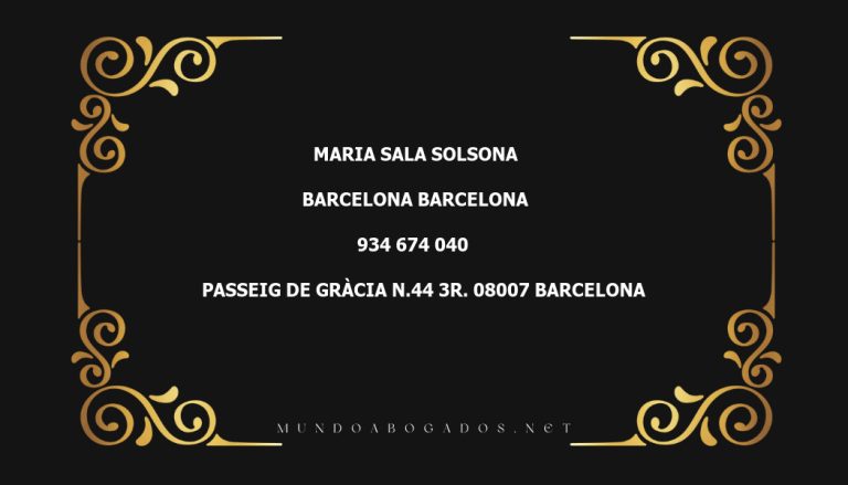 abogado Maria Sala Solsona en la localidad de Barcelona