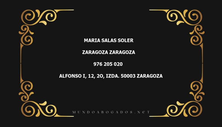 abogado Maria Salas Soler en la localidad de Zaragoza