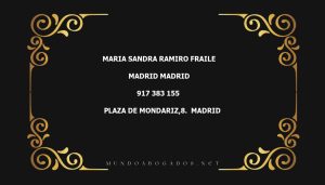 abogado Maria Sandra Ramiro Fraile en la localidad de Madrid