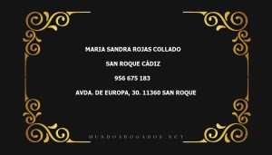 abogado Maria Sandra Rojas Collado en la localidad de San Roque