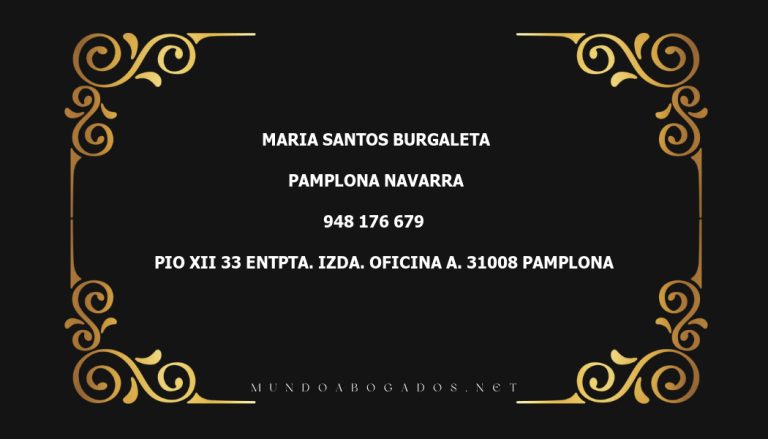 abogado Maria Santos Burgaleta en la localidad de Pamplona