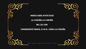 abogado Maria Sara Ayats Diaz en la localidad de La Coruña