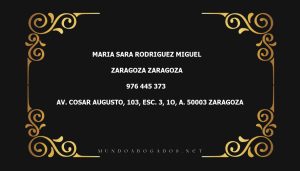 abogado Maria Sara Rodriguez Miguel en la localidad de Zaragoza