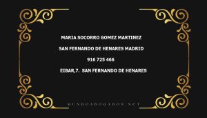 abogado Maria Socorro Gomez Martinez en la localidad de San Fernando de Henares