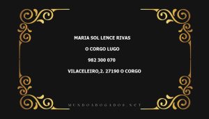 abogado Maria Sol Lence Rivas en la localidad de O Corgo