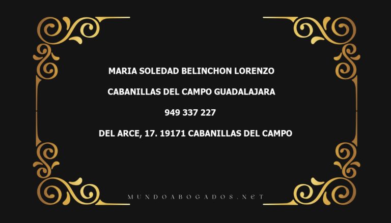 abogado Maria Soledad Belinchon Lorenzo en la localidad de Cabanillas del Campo