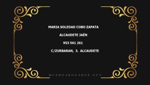 abogado Maria Soledad Cobo Zapata en la localidad de Alcaudete