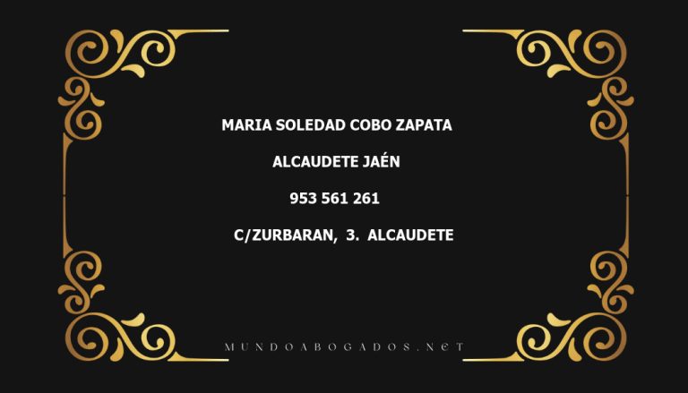 abogado Maria Soledad Cobo Zapata en la localidad de Alcaudete