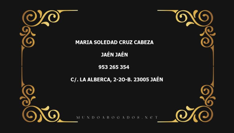 abogado Maria Soledad Cruz Cabeza en la localidad de Jaén