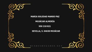 abogado Maria Soledad Manso Paz en la localidad de Mojácar