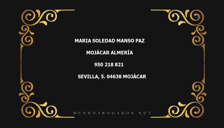 abogado Maria Soledad Manso Paz en la localidad de Mojácar