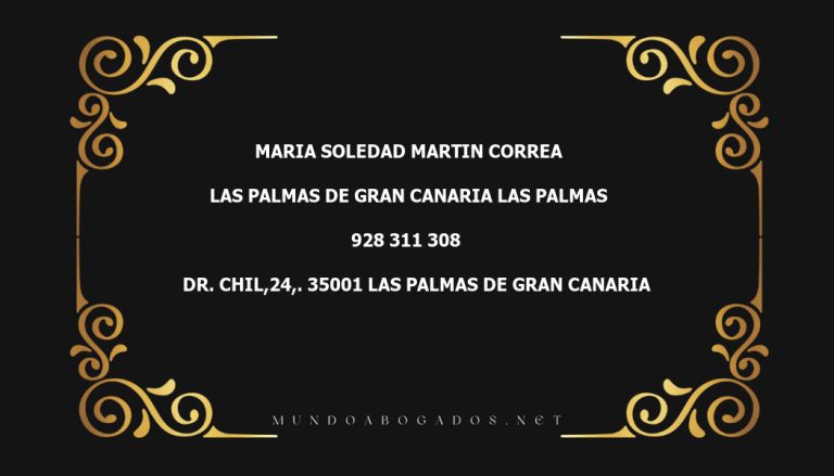 abogado Maria Soledad Martin Correa en la localidad de Las Palmas de Gran Canaria